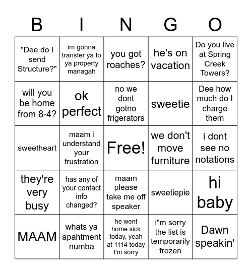 MAAAAAAAAAAM Bingo Card