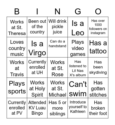 September All Staff Meeting Bingo Card