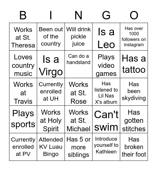 September All Staff Meeting Bingo Card