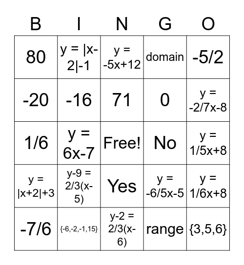 Unit 2 Fly-Swatter Bingo Card