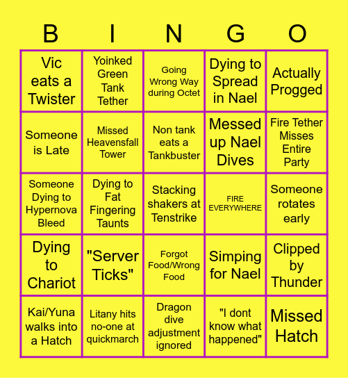 UCOB Bingo Card