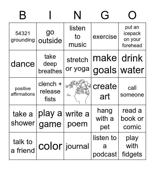 COPING SKILL BINGO Card