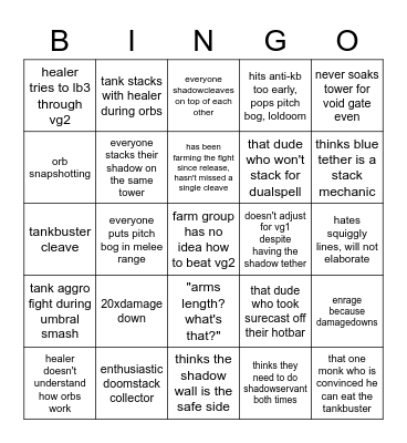 e10s party finder experience Bingo Card