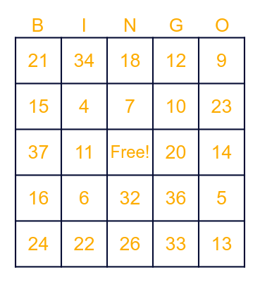 Eagle Fest Club Bingo! Bingo Card