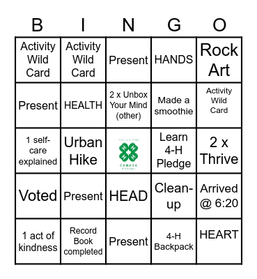 OUTDOOR JUMBLE Bingo Card