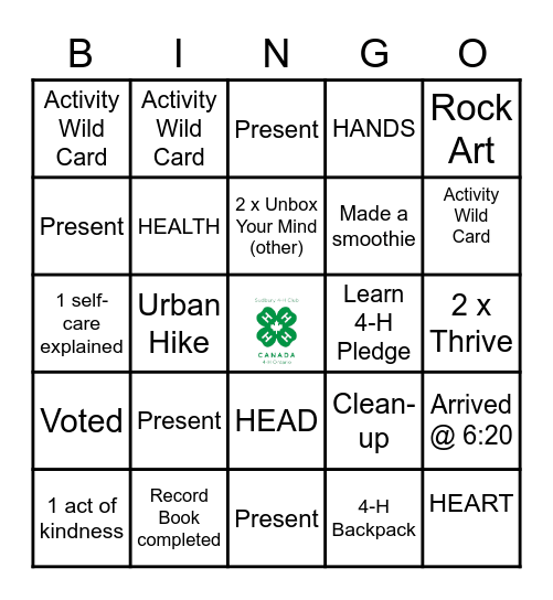 OUTDOOR JUMBLE Bingo Card