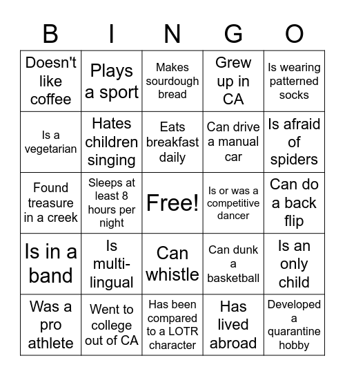 Study.com New Hire Meet n' Greet Bingo Card