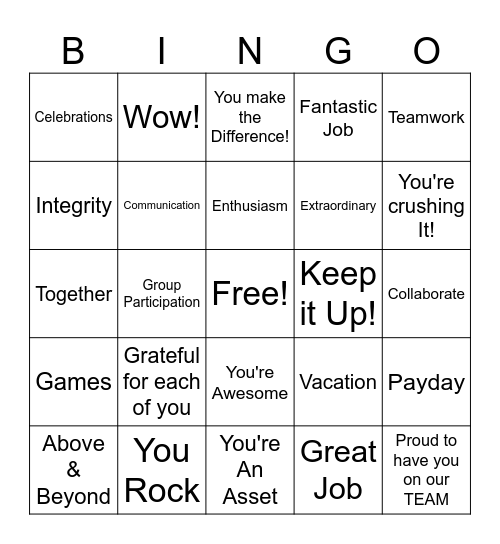 BINGO Card