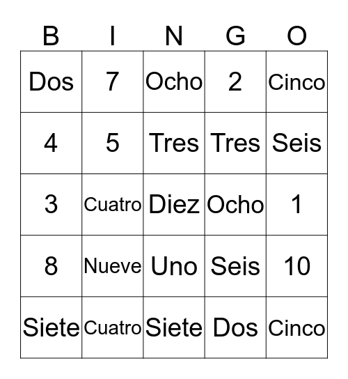 Spaanse bingo! Bingo Card