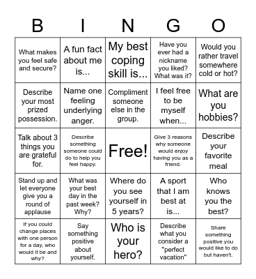 SOCIAL Bingo Card