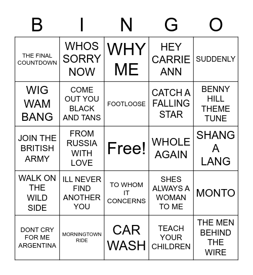 RONALDO Bingo Card