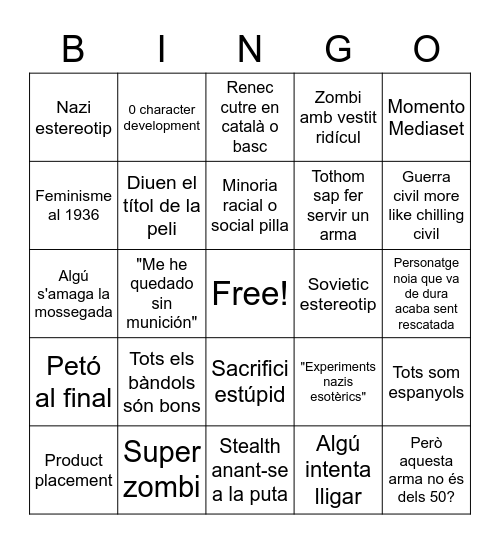 Malnazidos Bingo Card