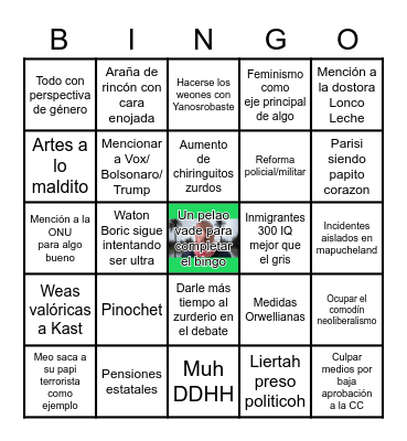 Debate Commievision Bingo Card