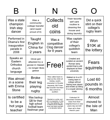 POM Social Bingo Card