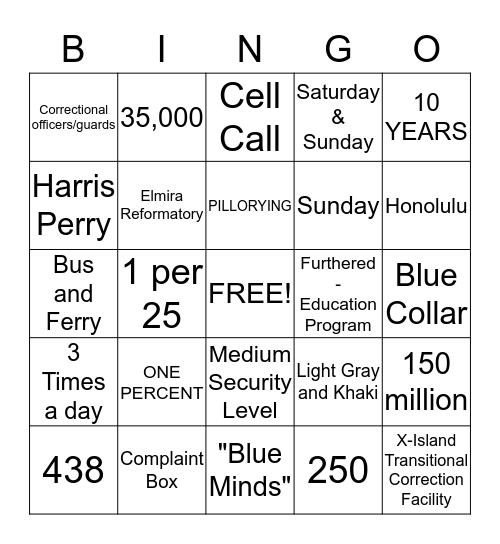 X ISLAND Bingo Card