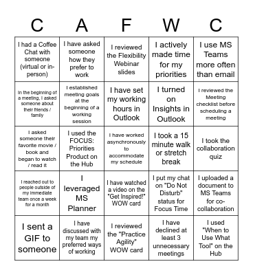 Work Empowered Bingo! Bingo Card
