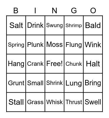 Bingo! Bingo Card