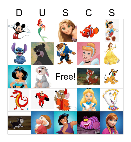 Disney Bingo Card