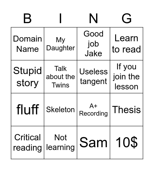 @09sjw013 Bingo Card