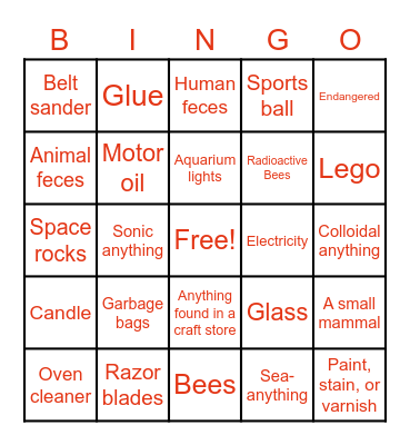 What Did We Shove Up There 2021 Bingo Card