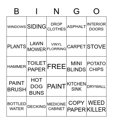SALES TAX BINGO Card