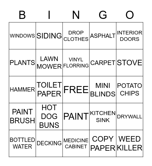 SALES TAX BINGO Card
