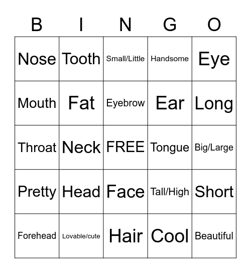 Unit 3 Bingo Card