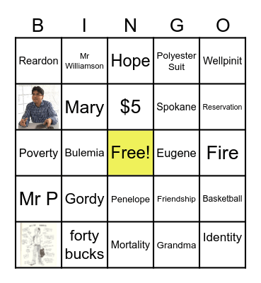 Part Time Indian Bingo Card
