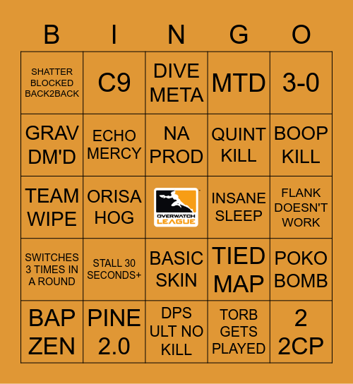 owl 2021 Bingo Card