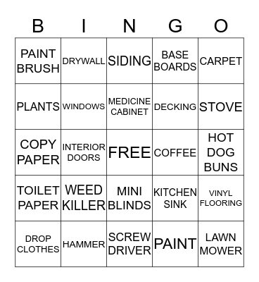 SALES TAX BINGO Card