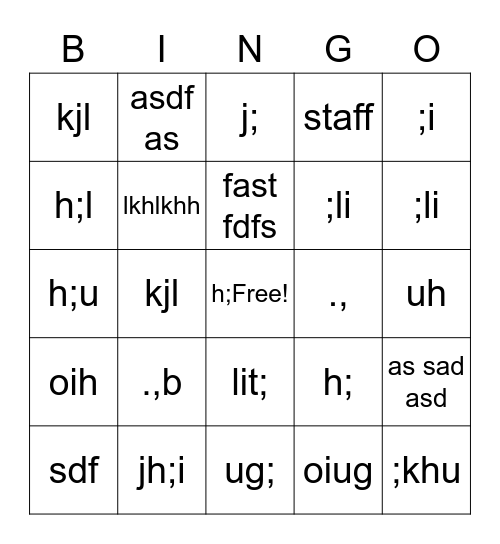 Old Testament Bingo Card