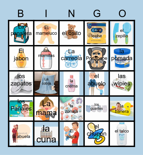 BABY SHOWER LOTERIA Bingo Card