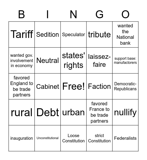 Topic 5 Bingo Card