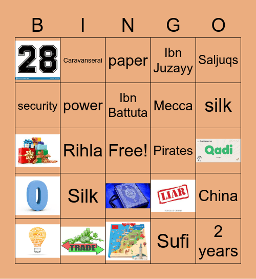 Silk Road Bingo Card