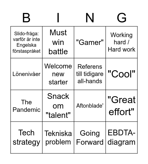 All-hands bingo Card