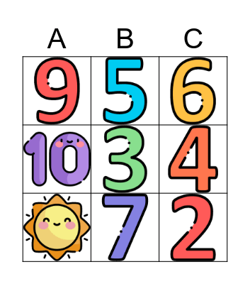 Números 1-10 Bingo Card