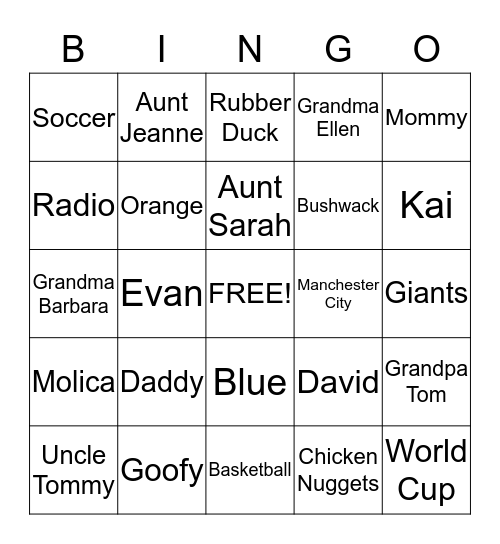 Evan Molica Makers Bingo Card