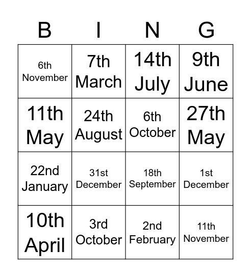 Bingo Card