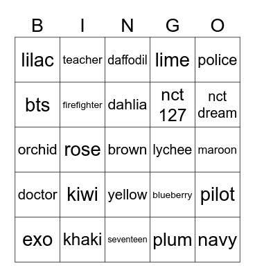 Bingo with Noie <3 Bingo Card