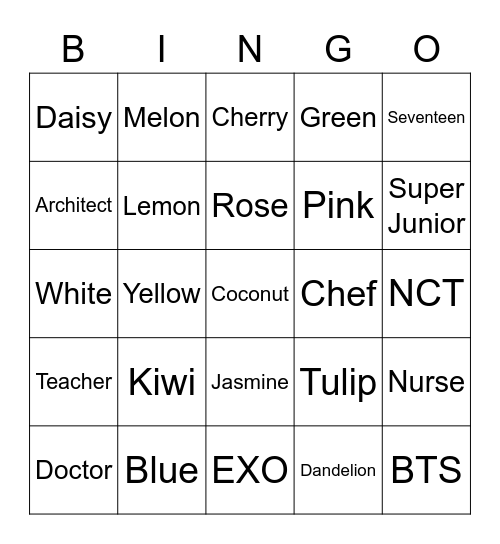 Win's Bingo Card