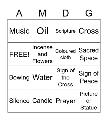 Liturgy Bingo! Bingo Card