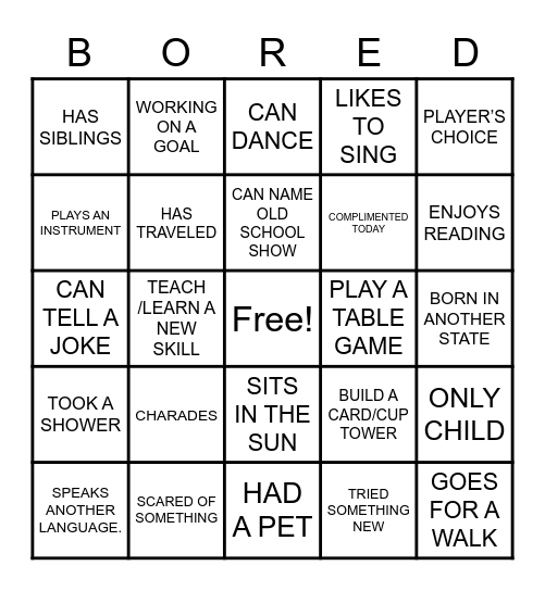 Fun Bingo Card