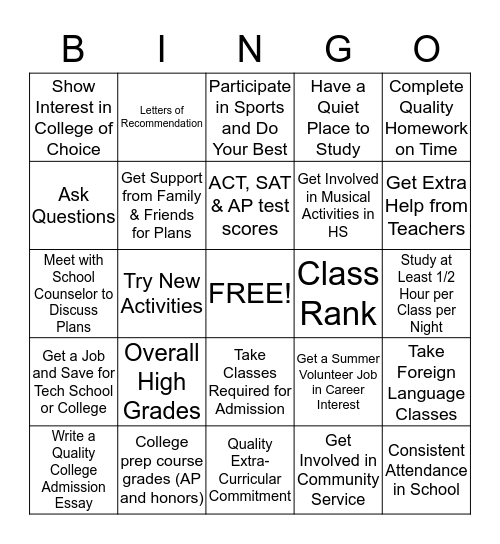 Things To Know About High School Bingo Card