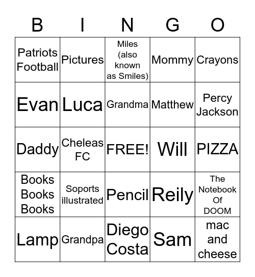 Mr.soccer Bingo Card