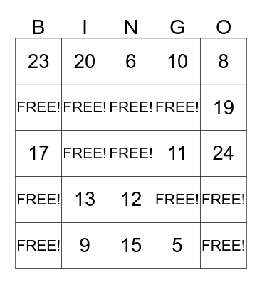 Algebra bingo activity Bingo Card