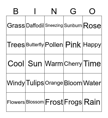 Spring  Bingo Card