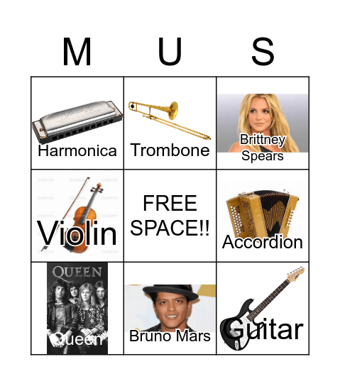 MUSIC Bingo Card