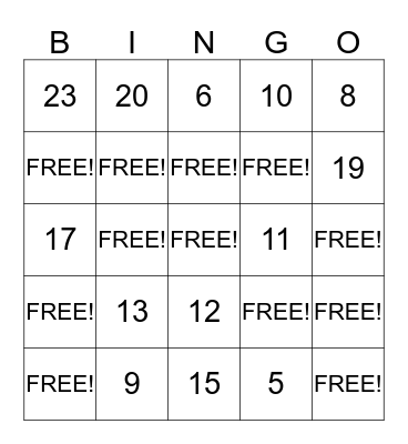 Algebra bingo activity Bingo Card