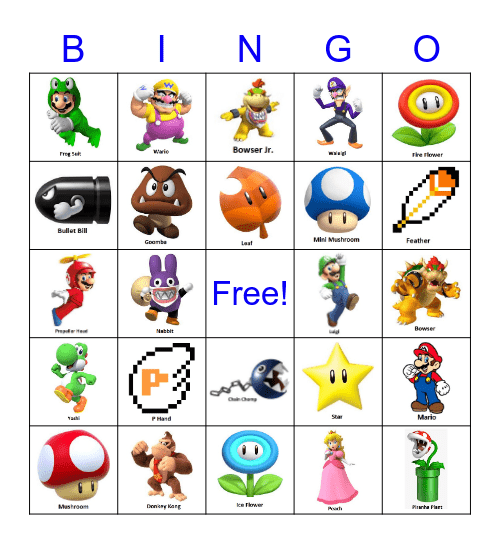 Mario Bingo Card