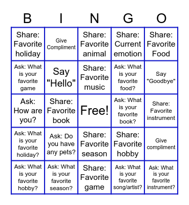 Conversation BINGO Card